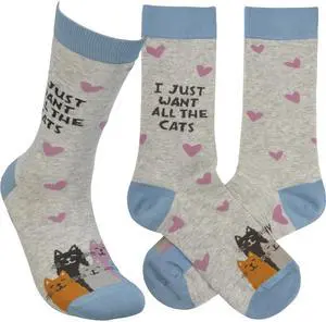 Primitives by Kathy Socks - Socks - I Just Want All The Cats Primitives by Kathy Socks - Socks - I Just Want All The Cats