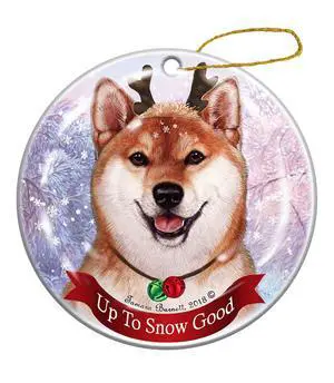 Holiday Pet Gifts Shiba Inu Dog Porcelain Christmas Ornament Holiday Pet Gifts Shiba Inu Dog Porcelain Christmas Ornament