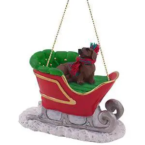 Conversation Concepts Red Dachshund Dog Sleigh Dog Holiday Ornament Conversation Concepts Red Dachshund Dog Sleigh Dog Holiday Ornament