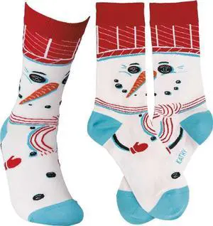 Primitives by Kathy Unisex Socks - Snowman, Multi, One Size Primitives by Kathy Unisex Socks - Snowman, Multi, One Size