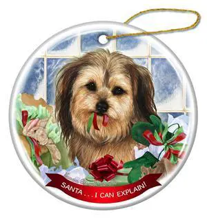 Yorkipoo Dog Porcelain Hanging Ornament Pet Gift 'Santa.. I Can Explain!' Yorkipoo Dog Porcelain Hanging Ornament Pet Gift 'Santa.. I Can Explain!'