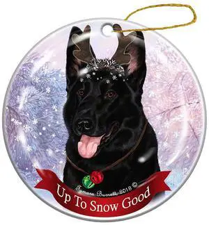 Holiday Pet Gifts Black German Shepherd Dog Porcelain Christmas Ornament Holiday Pet Gifts Black German Shepherd Dog Porcelain Christmas Ornament