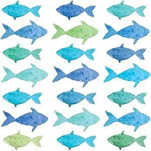 Set of 20 Individual Decoupage Aquarell Fishes Watercolor Decor Beverage Napkins Set of 20 Individual Decoupage Aquarell Fishes Watercolor Decor Beverage Napkins