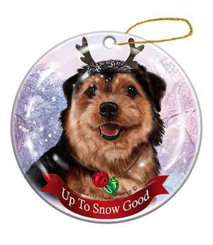 Holiday Pet Gifts Norfolk Terrier Black/Tan Dog Porcelain Christmas Ornament Holiday Pet Gifts Norfolk Terrier Black/Tan Dog Porcelain Christmas Ornament