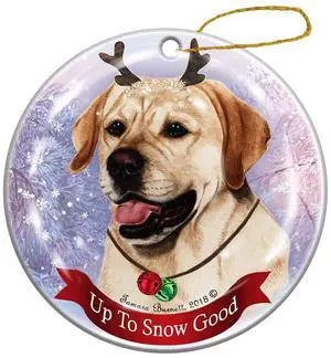 Holiday Pet Gifts Yellow Labrador Lab Dog Porcelain Christmas Ornament Holiday Pet Gifts Yellow Labrador Lab Dog Porcelain Christmas Ornament