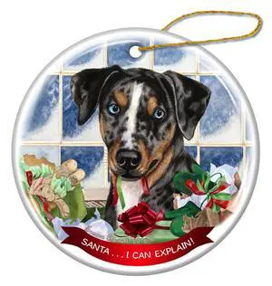 Catahoula Leopard Porcelain Hanging Ornament Pet Gift Santa I Can Explain! Catahoula Leopard Porcelain Hanging Ornament Pet Gift Santa I Can Explain!