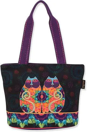 Laurel Burch Celestial Lotus Cats Medium Shoulder Bag Tote Style Handbag Purse Laurel Burch Celestial Lotus Cats Medium Shoulder Bag Tote Style Handbag Purse