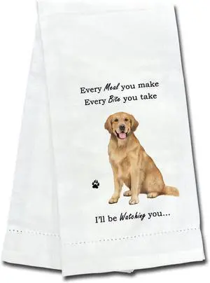 E&S Pets 711-15 Golden Retriever Dog Kitchen Towel, Off-white E&S Pets 711-15 Golden Retriever Dog Kitchen Towel, Off-white