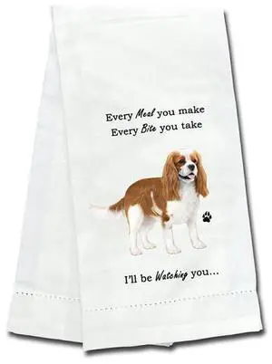 E&S Pets 711-18 King Charles Cavalier Dog Kitchen Towel, Off-white E&S Pets 711-18 King Charles Cavalier Dog Kitchen Towel, Off-white