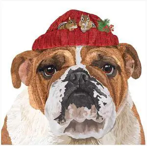 Paperproducts Design Reggie Bulldog Beverage Napkin, 5" x 5", Pkg of 20 Paperproducts Design Reggie Bulldog Beverage Napkin, 5" x 5", Pkg of 20