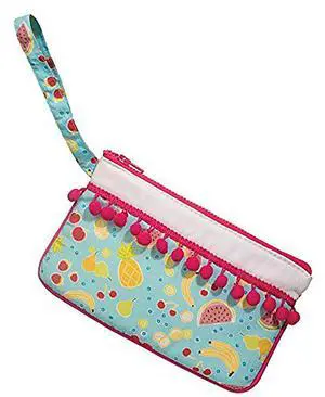 Douglas Fun Fruit Wristlet with Tiny Pom Poms for Girls , 7" x 4.5" Douglas Fun Fruit Wristlet with Tiny Pom Poms for Girls , 7" x 4.5"