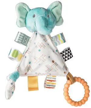 Taggies Teether Baby Rattle Triangle Activity Toy w/ Sensory Tags, 6", Elephant Taggies Teether Baby Rattle Triangle Activity Toy w/ Sensory Tags, 6", Elephant