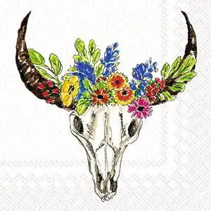 Boston International 6.5 x 6.5 in. Paper Lunch Napkin Floral Skull Boston International 6.5 x 6.5 in. Paper Lunch Napkin Floral Skull