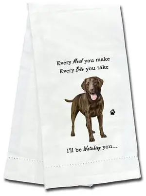 E&S Pets 711-22 Chocolate Lab Dog Kitchen Towel, Off-white E&S Pets 711-22 Chocolate Lab Dog Kitchen Towel, Off-white