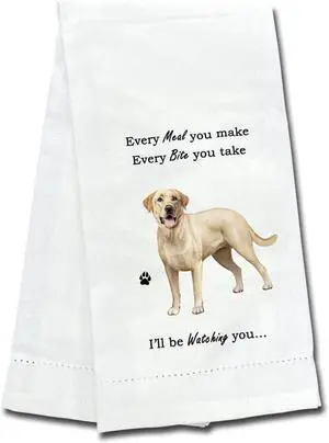 E&S Pets 711-20 Yellow Labrador Dog Kitchen Towel, Off-white E&S Pets 711-20 Yellow Labrador Dog Kitchen Towel, Off-white