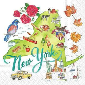 Boston International IHR Cocktail Beverage Paper Napkins 5 x 5 New York State Boston International IHR Cocktail Beverage Paper Napkins 5 x 5 New York State