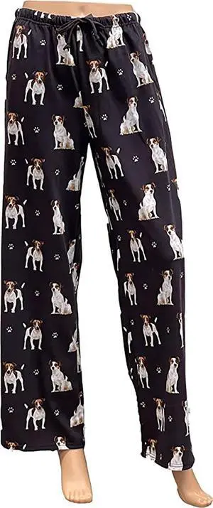 Jack Russell Terrier Unisex Lightweight Cotton Blend Pajama Bottoms- Medium Jack Russell Terrier Unisex Lightweight Cotton Blend Pajama Bottoms- Medium