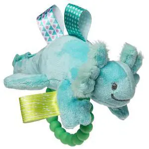 Mary Meyer Taggies Sensory Soft Rattle with Teether Ring, Fizzy Aqua Axolotl Mary Meyer Taggies Sensory Soft Rattle with Teether Ring, Fizzy Aqua Axolotl