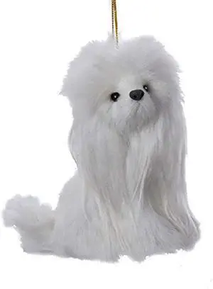 Kurt Adler Plush Poodle Ornament, 3.5-inch Height, Plastic Kurt Adler Plush Poodle Ornament, 3.5-inch Height, Plastic