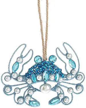 Ganz Coastal Blue Crab Ornament, Acrylic and Zinc, 4" W. x 3" L. Ganz Coastal Blue Crab Ornament, Acrylic and Zinc, 4" W. x 3" L.