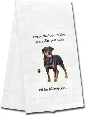 E&S Pets 711-33 Rottweiler Dog Kitchen Towel, Off-white E&S Pets 711-33 Rottweiler Dog Kitchen Towel, Off-white