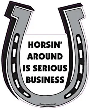 Horsin' Around Is Serious Business Horseshoe Magnet for Car or Trailer Horsin' Around Is Serious Business Horseshoe Magnet for Car or Trailer