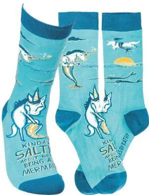 Primitives by Kathy Novelty Socks - Kinda Salty About Not Being a Mermaid Primitives by Kathy Novelty Socks - Kinda Salty About Not Being a Mermaid