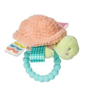 Taggies Soft Baby Rattle with Teether Ring and Sensory Tags, 6", Tippy Turtle Taggies Soft Baby Rattle with Teether Ring and Sensory Tags, 6", Tippy Turtle