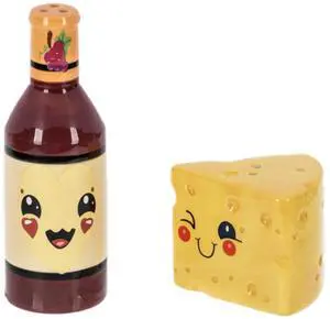 Ganz Ceramic Salt & Pepper Shakers, 2 Piece Set, Wine and Cheese Ganz Ceramic Salt & Pepper Shakers, 2 Piece Set, Wine and Cheese