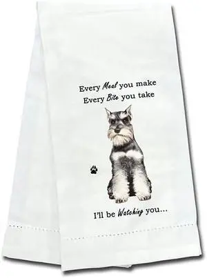 E&S Pets 711-34 Schnauzer, Cropped Dog Kitchen Towel, Off-white E&S Pets 711-34 Schnauzer, Cropped Dog Kitchen Towel, Off-white