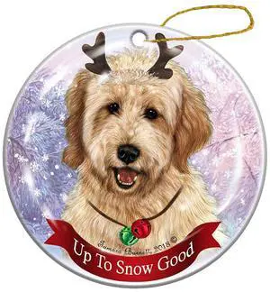 Holiday Pet Gifts Goldendoodle Dog Porcelain Christmas Ornament Holiday Pet Gifts Goldendoodle Dog Porcelain Christmas Ornament