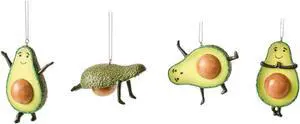 Ganz MX179426 Avocado Yoga Ornaments - Guacin' Around, Set of 4, 3.75 Inches Height Ganz MX179426 Avocado Yoga Ornaments - Guacin' Around, Set of 4, 3.75 Inches Height