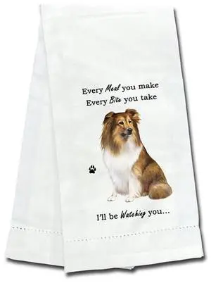 E&S Pets 711-37 Sheltie, Shetland Sheepdog Dog Kitchen Towel, Off-white E&S Pets 711-37 Sheltie, Shetland Sheepdog Dog Kitchen Towel, Off-white