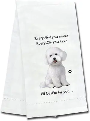 E&S Pets 711-4 Bichon Frise Dog Kitchen Towel, Off-white E&S Pets 711-4 Bichon Frise Dog Kitchen Towel, Off-white