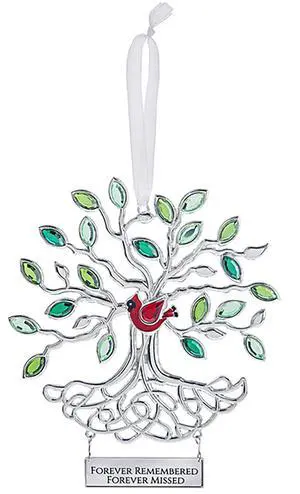 Forever Remembered Cardinal and Tree of Life, 5" W Ornament/Sun-catcher Forever Remembered Cardinal and Tree of Life, 5" W Ornament/Sun-catcher