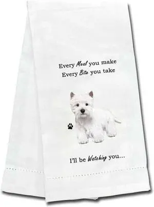E&S Pets 711-45 Westie, West HIghland Terrier Dog Kitchen Towel, Off-white E&S Pets 711-45 Westie, West HIghland Terrier Dog Kitchen Towel, Off-white