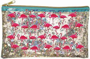 Spoontiques Flamingos Glitter Cosmetic Bag Spoontiques Flamingos Glitter Cosmetic Bag