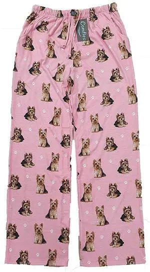 Yorkie Unisex Lightweight Cotton Blend Pajama Bottoms- X-Large Yorkie Unisex Lightweight Cotton Blend Pajama Bottoms- X-Large