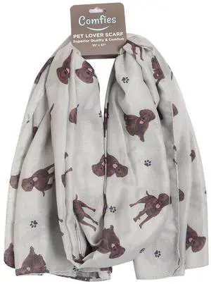 Chocolate Labrador Retriever Lover Scarf - Year-round scarf- Lightweight, 67" Chocolate Labrador Retriever Lover Scarf - Year-round scarf- Lightweight, 67"