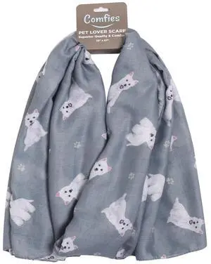 Westie Dog Lover Scarf - All-year-round scarf- Lightweight material, 67" Westie Dog Lover Scarf - All-year-round scarf- Lightweight material, 67"
