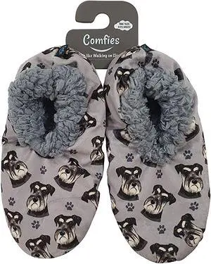 Comfies Womens Schnauzer Uncropped Slippers - Sherpa Lined Animal Print Booties Comfies Womens Schnauzer Uncropped Slippers - Sherpa Lined Animal Print Booties