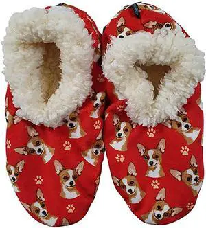 Comfies Womens Fawn Chihuahua Dog Slippers - Sherpa Lined Animal Print Booties Comfies Womens Fawn Chihuahua Dog Slippers - Sherpa Lined Animal Print Booties