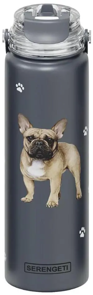 E&S Pets Stainless Steel Water Bottle 24 Oz., Spill Proof (French Bulldog) E&S Pets Stainless Steel Water Bottle 24 Oz., Spill Proof (French Bulldog)