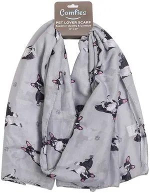 Boston Terrier Dog Lover Scarf - Year-round scarf, Lightweight material, 67" Boston Terrier Dog Lover Scarf - Year-round scarf, Lightweight material, 67"