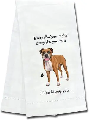 E&S Pets 711-6 Boxer, Uncropped Dog Kitchen Towel, Off-white E&S Pets 711-6 Boxer, Uncropped Dog Kitchen Towel, Off-white