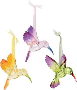 Department 56 Acrylic Hummingbird Ornaments - Set of 3 Different Colors Department 56 Acrylic Hummingbird Ornaments - Set of 3 Different Colors