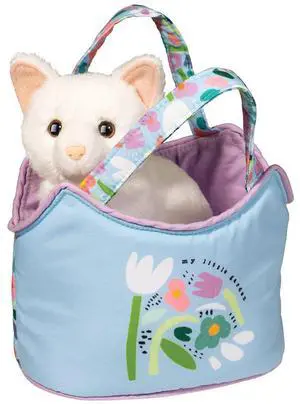 Douglas My Little Garden Sassy Sak Tote w White Cat Plush Stuffed Animal Toy, 7" Douglas My Little Garden Sassy Sak Tote w White Cat Plush Stuffed Animal Toy, 7"