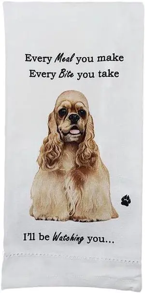 E&S Pets 711-78 Cocker Spaniel, Buff Dog Kitchen Towel, Off-white E&S Pets 711-78 Cocker Spaniel, Buff Dog Kitchen Towel, Off-white