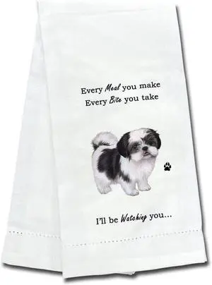E&S Pets 711-87b Black and White Shih Tzu Puppy Cut Dog Kitchen Towel, Off-white E&S Pets 711-87b Black and White Shih Tzu Puppy Cut Dog Kitchen Towel, Off-white