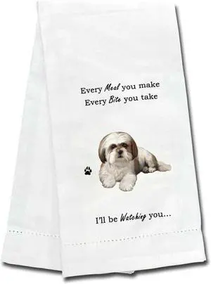 E&S Pets 711-87 Tan and White Shih Tzu Puppy Cut Dog Kitchen Towel, Off-white E&S Pets 711-87 Tan and White Shih Tzu Puppy Cut Dog Kitchen Towel, Off-white